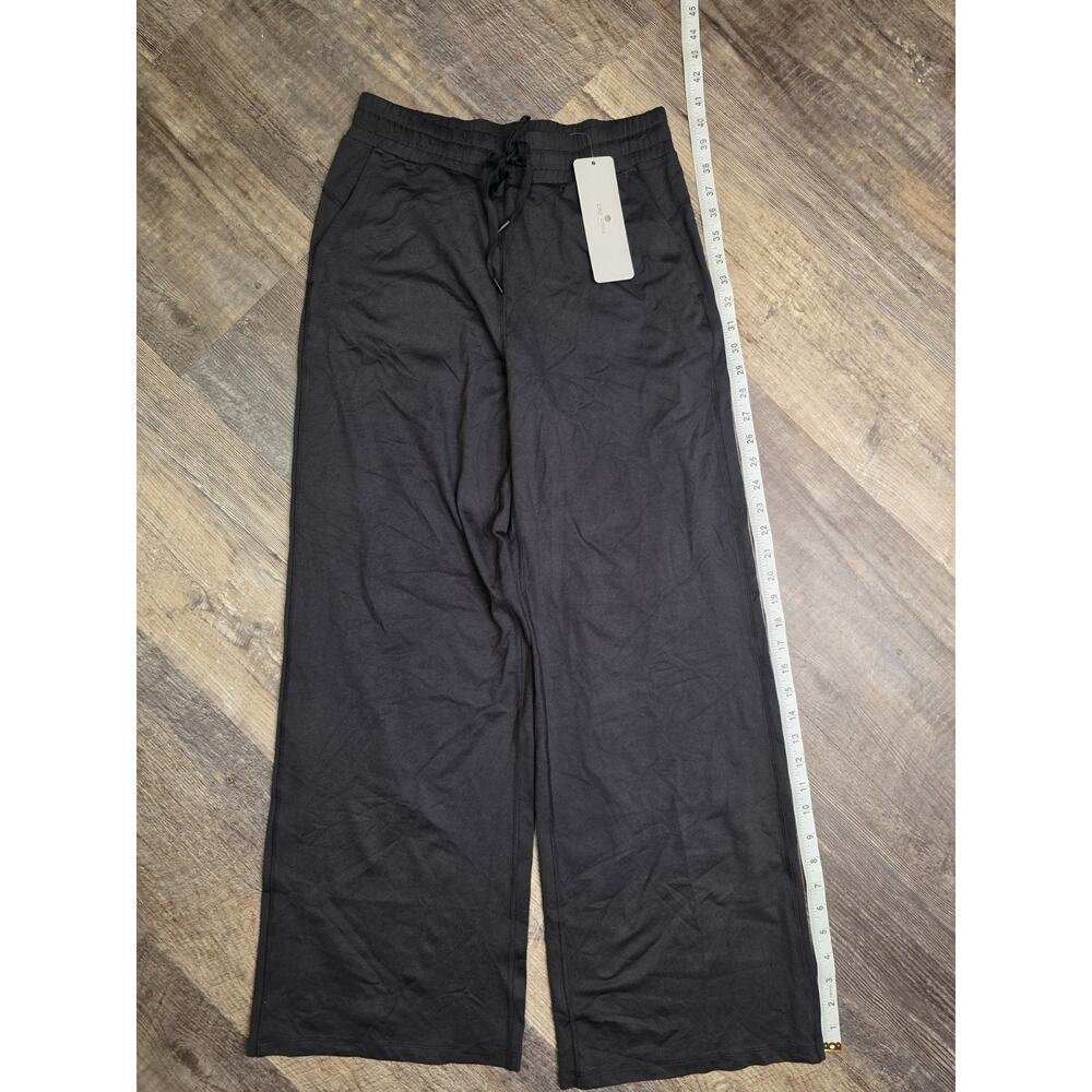 New CRZ YOGA Womens Black Wide Leg Pants Drawstring Lounge Yoga Trousers Size S